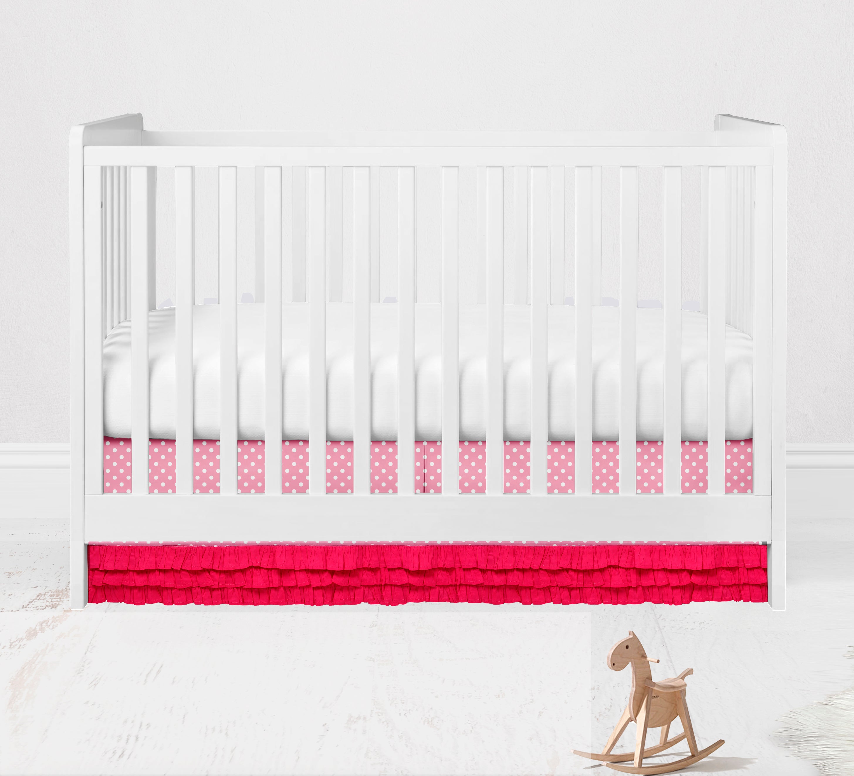 Bacati - Mix N Match Ikat Chevron/Dots Pink Fuchsia Musical Baby Crib Mobile
