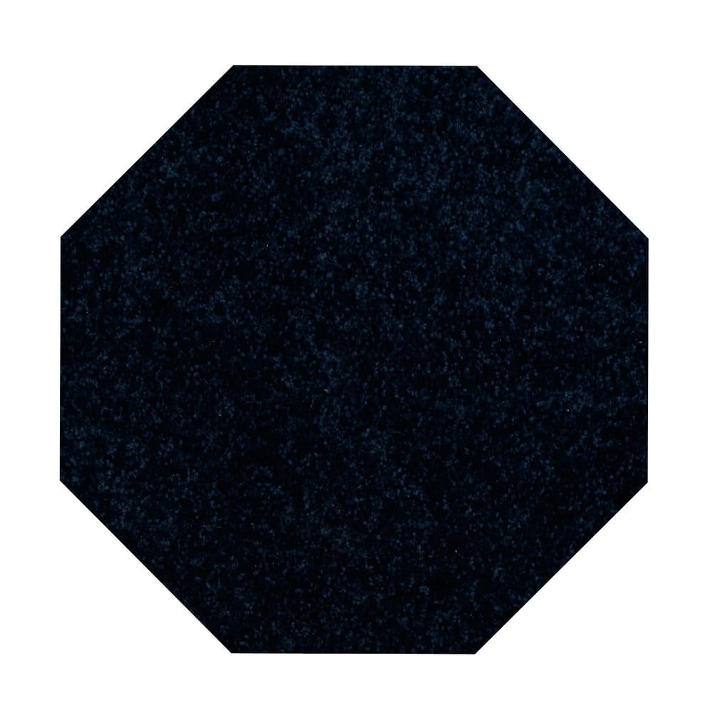 Home Queen Solid Color Octagon Shape Navy 6' Octagon Area Rug