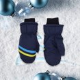 thumbnail image 2 of Inteprter 3 pares de manoplas para niños, guantes cálidos Unisex impermeables de invierno con gancho, patrón geométrico cómodo portátil, actividades Suministros térmicos azul marino S Inteprter HA059220-19B, 2 of 6