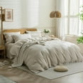 thumbnail image 2 of Duvet Cover Queen Size -  Linen Like Textured Comforter, 2 of 9