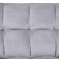 thumbnail image 6 of BSHTI 52.75-inch Pull-out Sleeper Sofa Bed, Velvet Upholstery, 3-Angle Adjustable Backrest, Storage Side Pocket, Twin-Size Loveseat Futon Sofa, Silver Gray, 6 of 15