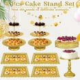 thumbnail image 7 of 8 Pcs Cake Stand Gold Metal Dessert Table Display Set, 3-Tier Cupcake Stand, Cake Display Tower and Cookie Tray Rack Serving Tray for Birthday Party, Weddings, Baby Shower (Gold), 7 of 7