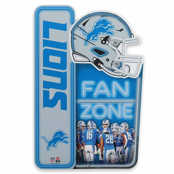 NFL Detroit Lions Fan Zone Metal Sign for Man Cave, Office, or Game Room