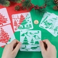 thumbnail image 3 of 25Pcs Christmas Tree Plastic Template Xmas Reusable Star Sun Snowman Snowflake Painting Drawing Stencils Arts Crafts for Painting on Floor Wood Wall Glass Window Decoration 4 x 4 Inch, 3 of 6