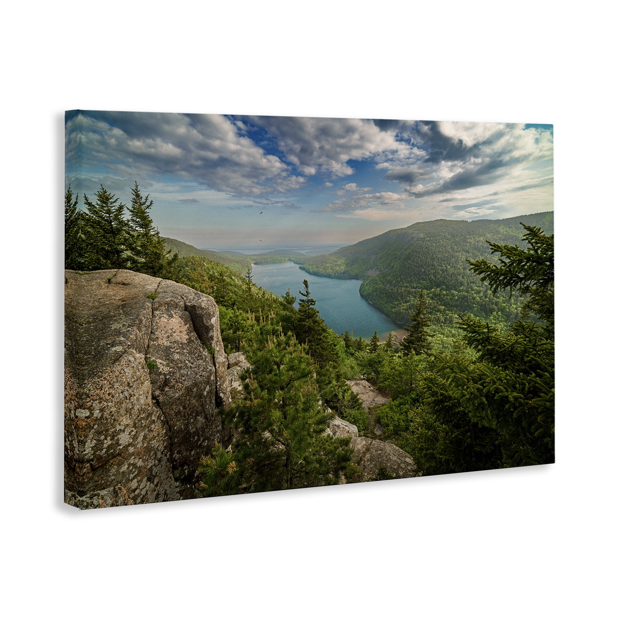 Stupell Industries Lake View Over Mountains Landscape & Nature Photography Wrapped Canvas Art Print Wall Art, 36 x 24