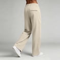thumbnail image 6 of Trousers Pants For Women Fashion Women Casual High Waist Loose Pocket Straight Solid Long Pants Beige XL, 6 of 9