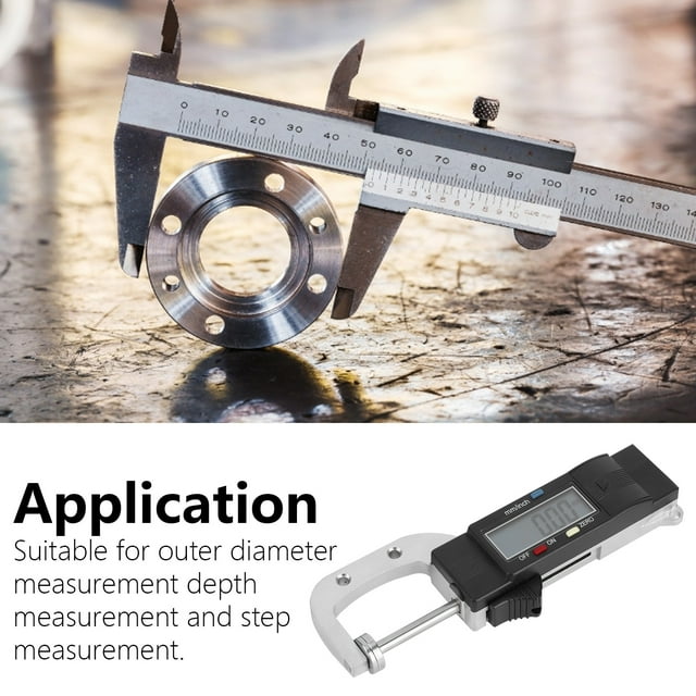 LAFGUR Digital Thickness Gauge Meter Stainless Steel Inch/Metric Measure Tool 0-25.4mm