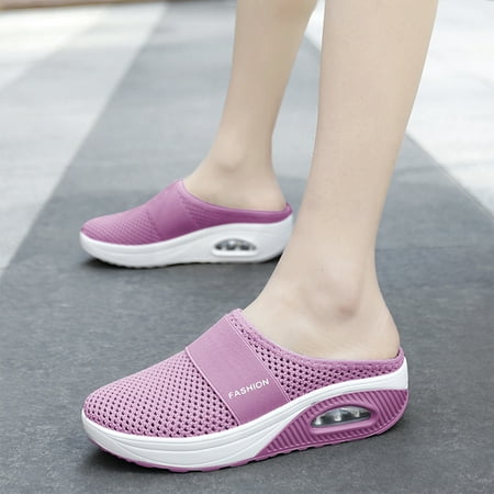 

ELFINDEA Household supplies Women s Cushion Slip-On Walking Shoes-Breathable with Arch Support Knit Casual Shoes