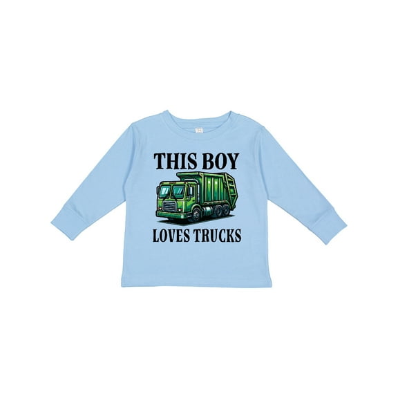 Inktastic This Boy Loves Trucks Boys Long Sleeve Toddler T-Shirt