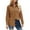 Coffee, variant on HAiming Corduroy Shirts for Women Solid Long Sleeve V-Neck Button down Cardigan Blouse Casual Loose Dressy Tops