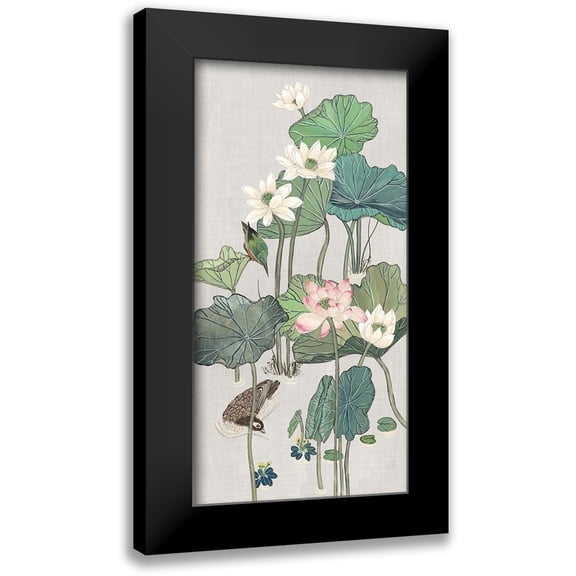 Wang, Melissa 9x14 Black Modern Framed Museum Art Print Titled - Lotus Pond II