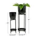 thumbnail image 3 of CosmoLiving by Cosmopolitan 32", 24"H Black Metal Planter with Removable Stand (2 Count), 3 of 8