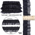 thumbnail image 2 of 11 Yards 2-Layer Satin Organza Lace Ribbon Pleated Lace Edge Trim 1-5/8 Inch Black Ruffle Chiffon Edging Trimmings Tulle Fabric for Cloth Applique Embellishment DIY Sewing Crafts Black, 2 of 9