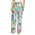 thumbnail image 3 of Pajama Pants Women, blue Cactus potted plant Sweatpants Soft Sleep Lounge Pants, Casual PJ Bottoms Pants with Pockets, 3 of 5