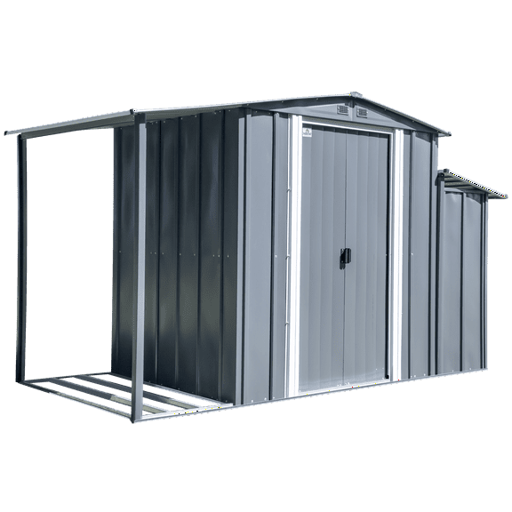 Arrow Sheds 10' x 5' Galvanized Steel 3-in-1 Pad-Lockable Outdoor Utility Storage Shed, AnthraciteArrow Sheds 10' x 5' Galvanized Steel 3-in-1 Pad-Lockable Outdoor Utility Storage Shed, Anthracite