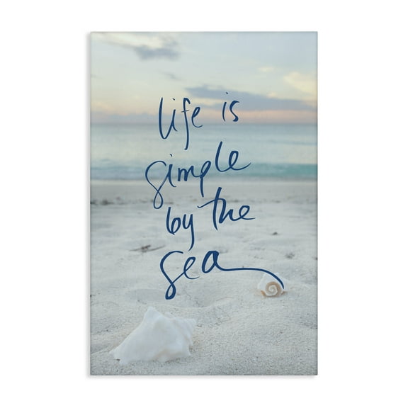 Stupell Industries Simple By The Sea Coastal Painting Gallery Wrapped Canvas Art Print Wall Art, 16 x 24