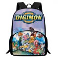 thumbnail image 3 of Mochilas de dibujos animados Digimon para niños, niñas y niños, regalo de cumpleaños para estudiantes, mochilas escolares para niños, mochila duradera de gran capacidad para acampar, 3 of 5