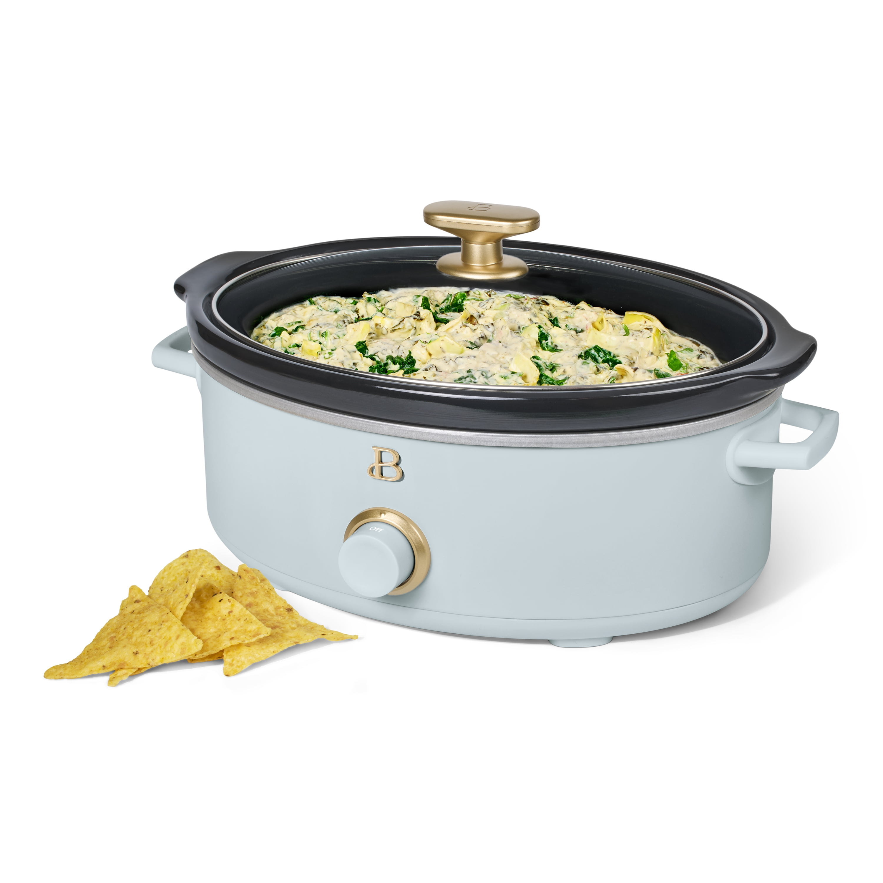 Beautiful 2.5 Qt Dip and Serve Manual Slow Cooker, Hydrangea by Drew Barrymore