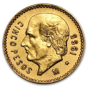 Mexican Gold 5 Pesos (Abrasions)