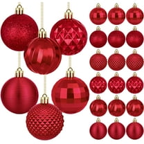 Scidweet Christmas Balls Ornaments, 18 Pcs 2.36" Hanging Balls Christmas Tree Decorations Sets Xmas Ornaments for Indoor Outdoor Holiday Party Xmas Home Decor, Red