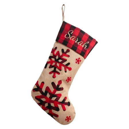 

MCat Christmas Pendant Fine Workmanship Comfortable Touch Good Stitching Cute Festive Increase Atmosphere Non-woven Fabric Christmas Gingham Elk Snowflakes Sock Pendant for Kids