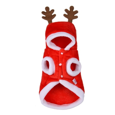 Adorable Pet Elk Clothes Warm Christmas Costume Party Suits for Puppy Dog (Size S)