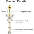 thumbnail image 2 of Gold Navel Ring - Hoop Belly Piercing Jewelry - Surgical Steel 14G Gold, 2 of 5