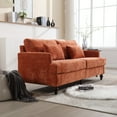 thumbnail image 3 of 68" Sectional Couch, Mid-Century Modern Love Seat, Comfy Oversized 2 Seat Couch for Living Room, 500LBS Weight Capacity, Dark Orange, 3 of 9