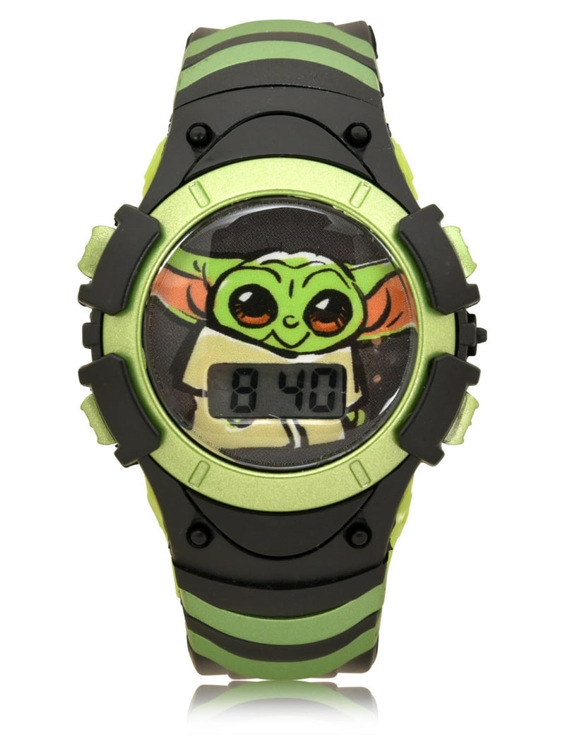 Star Wars Mandalorian Grogu Unisex Child LCD Watch Green Silicone
