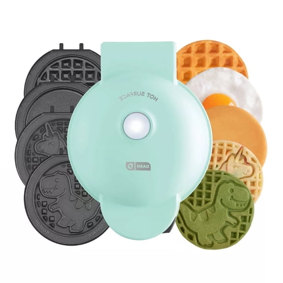 MultiMaker Mini Waffle Maker System with 6 Removeable Holiday Plates
