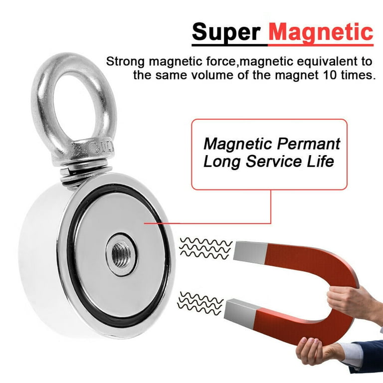 Strong Magnets Fishing Kit,Retrieval Magnet Neodymium Magnets with 10m  Durable Rope,120kg-300kg Double Sided Powerful Magnets for Fishing and  Magnetic Recovery Salvage 