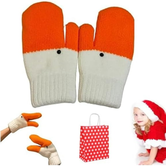 Winter Goose Gloves, 2026 NEW Funny Cute Goose Mittens for Women, Knitted Design,Funny Animal Gifts for Family Friends