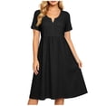 thumbnail image 6 of Kezqiaxn Womens Dress Short Sleeve V-Neck Flowy Dresses Sundresses for Women Summer Beach Vacation Fashion Clothing, 6 of 8