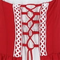 thumbnail image 4 of Grebrafan Women Renaissance Gothic Peasant Medieval Long Dress L red, 4 of 5