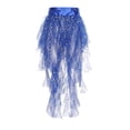 thumbnail image 5 of XIAOCHA Women's Sequin Mesh Wrap Skirt Satin Bow High Waist Skirt Festival Rave Party Skirts Blue One Size, 5 of 6