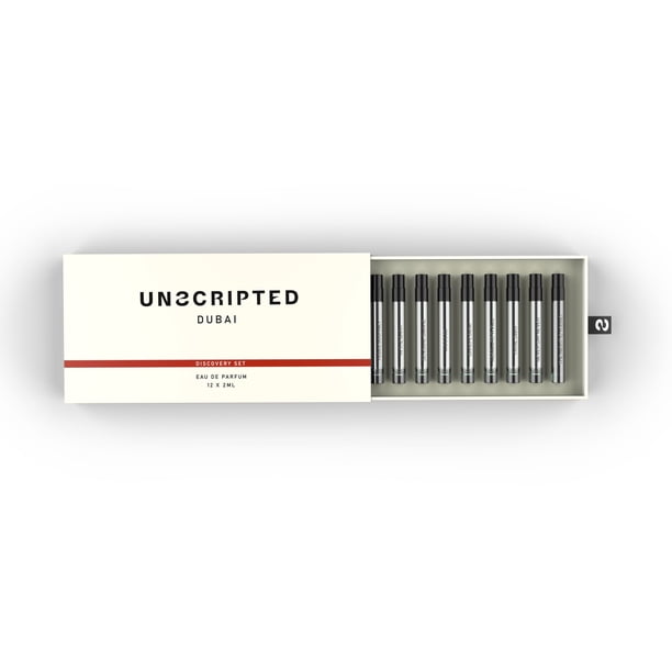 Set de Descubrimiento de Perfumes Unscripted 12 piezas tamaño viaje con Vainilla