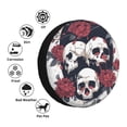 thumbnail image 3 of Bingfone Gothic Skulls And Roses Spare Tire Cover Weatherproof Universal Wheel Protectors for RV Camper Travel Trailer SUV Truck-17 inch, 3 of 8