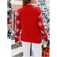 thumbnail image 3 of Suéter divertido de Papá Noel con diseño de Feliz Navidad, jersey de punto rojo, jersey feo de Navidad negro para mujer, talla grande XL, 2XL, 3XL, 3 of 4