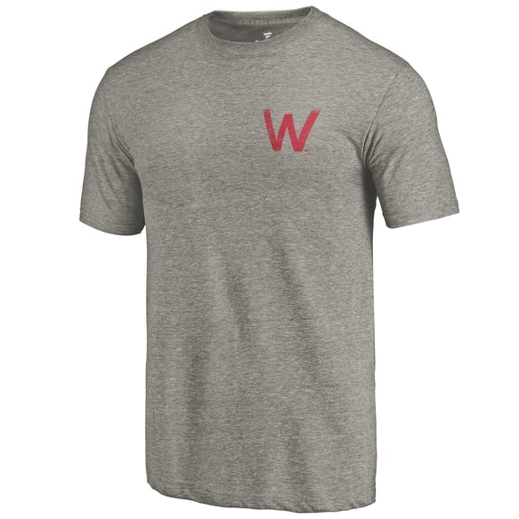 Men's Gray Wisconsin Badgers Vintage Left Chest Distressed Tri-Blend T-Shirt