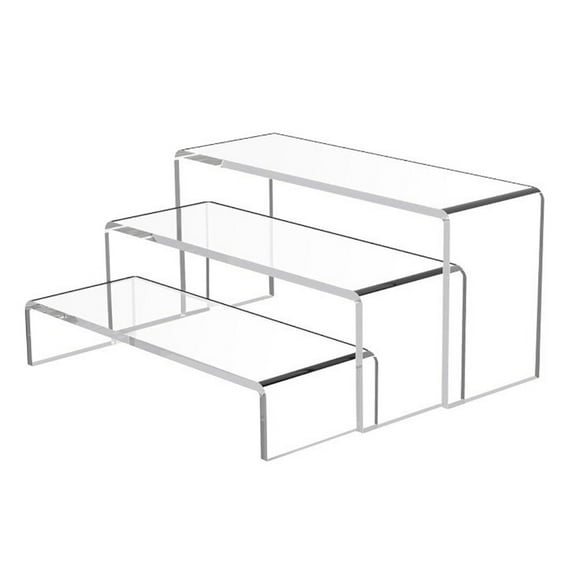 Acrylic Display Stands Clear Risers Shelf Set Multipurpose Acrylic Risers Elegant Display Risers for Retail & Home Decors