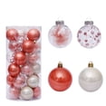 thumbnail image 1 of Ruifaya Paquete de 30 bolas navideñas de plástico transparente, bolas navideñas de 6 cm para manualidades, decoración para árbol de Navidad irrompible con purpurina, 1 of 7