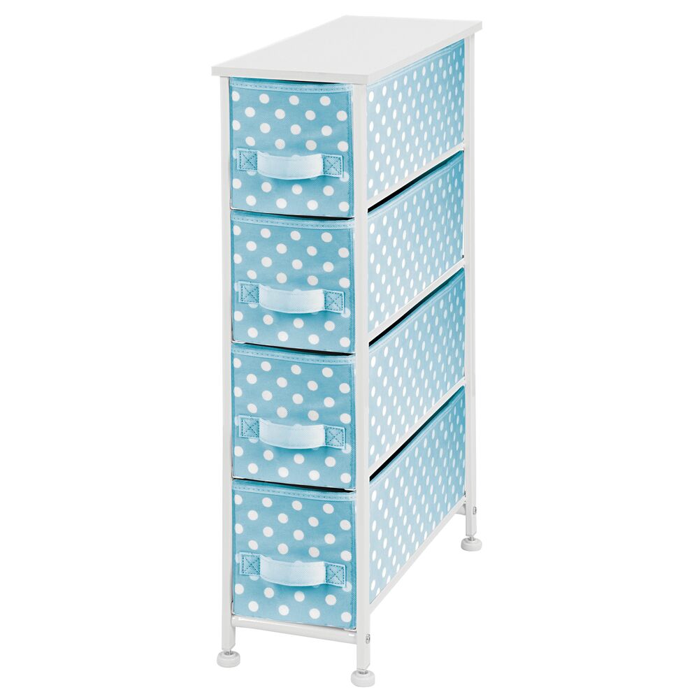 mDesign Narrow Dresser Storage Organizer Tower, 4 Drawers