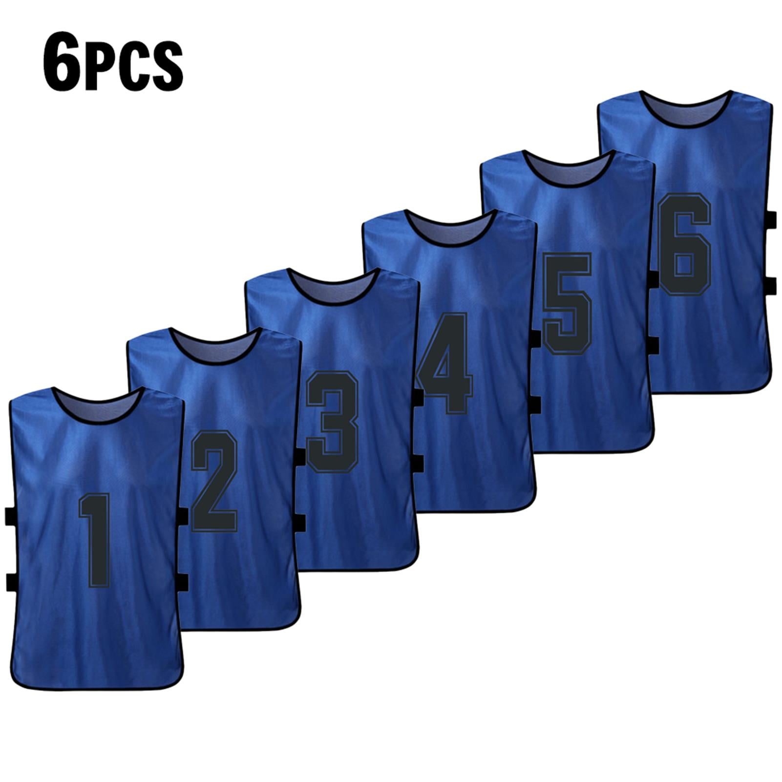 6 Scrimmage Vests Soccer Basketball Team Training Youth Adult Pinnies Jerseys 