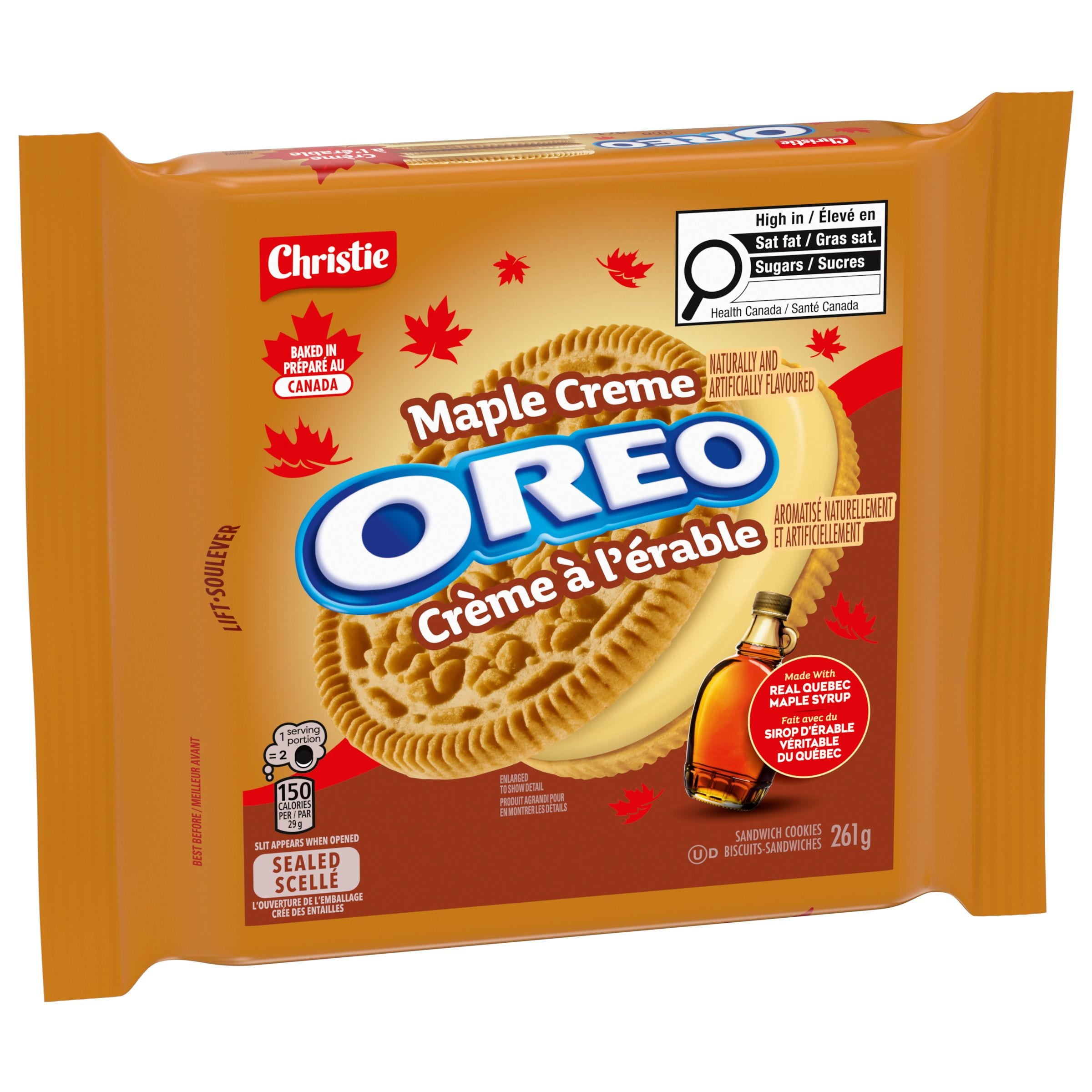 OREO, Maple Creme Sandwich Cookie, Made with Real Quebec Maple Syrup, Baked in Canada