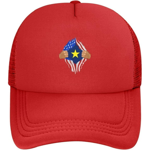 Hand Tear Flag of The Republic of Texas Baseball Cap for Men Women Snapback Adjustable Mesh Back Hat, Red