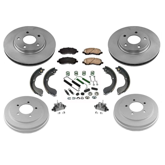 Rotors Drums Brake Pads Shoes Spring Kit Wheel Cylinders for Dodge Caliber 07-12