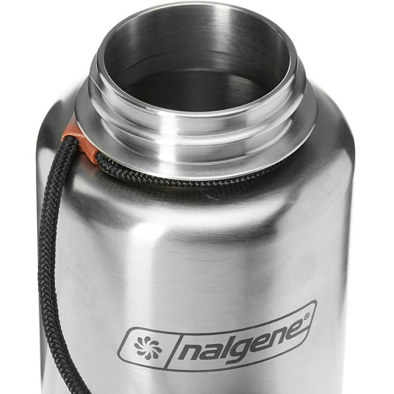 Nalgene Standard Wide Mouth Tethered Lid Water Bottle - 38 oz. - Stainless  Steel