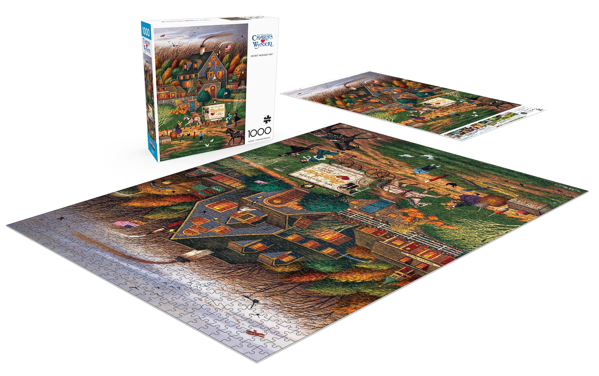 Buffalo Games 1000-Piece Charles Wysocki Secret Passage Inn Adult Interlocking Jigsaw Puzzle