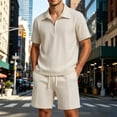 thumbnail image 2 of Byworldtasic Men's 2-Piece Activewear Set Zip-Up Polo and Drawstring Pants with Slant Pockets Set, 2 of 9