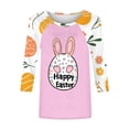 thumbnail image 5 of lcziwo Back to College Sales Easter Shirts for Women Spring 3/4 Sleeve Crewneck Blouses Novelty Eggs Pattern Tee Cute Rabbit Graphic Tunic 2025 Holiday Tops Hot Pink XXXL, 5 of 6